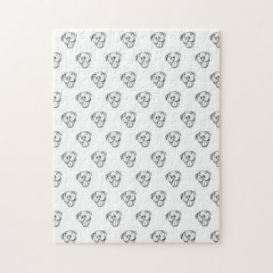 Puzzle dessin de bulle simple amoureux de les chiens noir