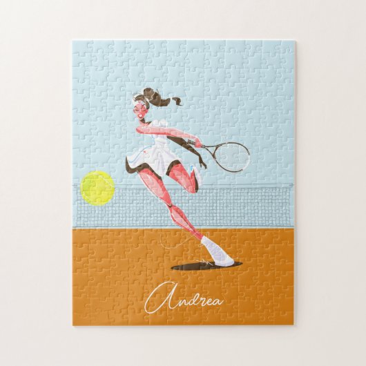 Puzzle Dessin de la joueuse de tennis de fille Illustrati (Vertical)