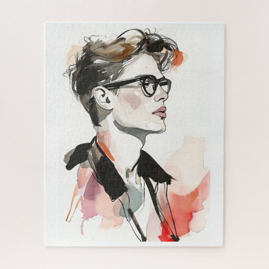 Puzzle Dessin de l'homme Hipster (Vertical)