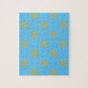 Puzzle Dessin de soleil jaune 3D sur motif