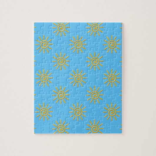 Puzzle Dessin de soleil jaune 3D sur motif (Vertical)