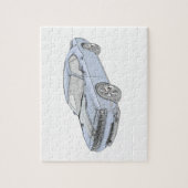 Puzzle Dessin de style crayon bleu Dodge Challenger (Vertical)