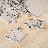 Puzzle Dessin d'encre de stylet Leiden South Hollande Pay (Côté)