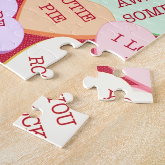 Puzzle Dessin des coeurs de bonbons (Côté)