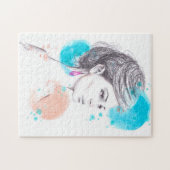 Puzzle Dessin d'illustration pour femme avec oreille (Horizontal)