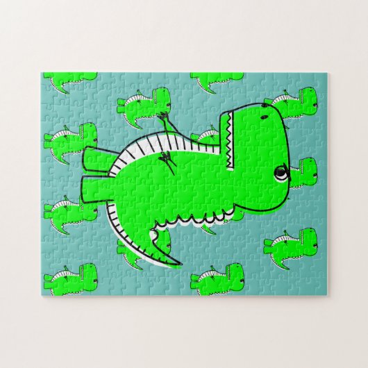 Puzzle Dessin Dinosaure Vert (Horizontal)