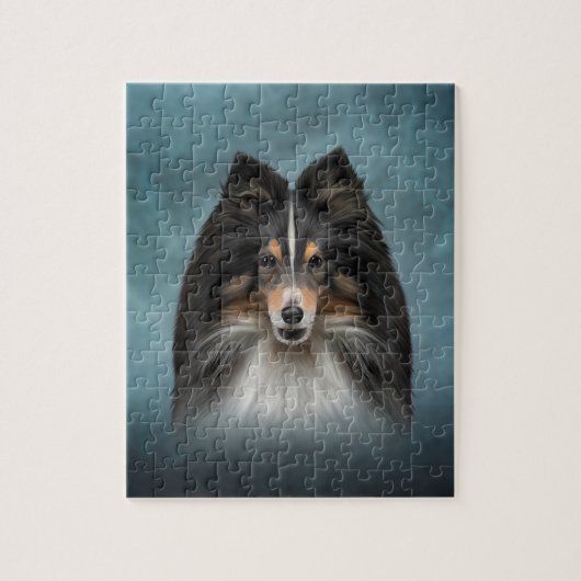 Puzzle Dessin Dog Shetland Sheepdog, Shelter (Vertical)
