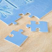 Puzzle Dessin d'un paysage hivernal au coucher du soleil (Côté)