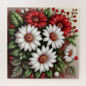 Puzzle Dessin floral orné de gemmes complexes (Horizontal)