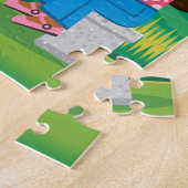 Puzzle Dessin, garçon et fille noire jouant aux échecs à  (Côté)