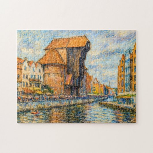 Puzzle Dessin pastel de la grue historique Danzig à da (Horizontal)
