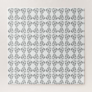 Puzzle dessin pitbull simple amoureux des chiens noir bla