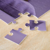 Puzzle Dessin Tortoiseshell Kitten sur coussin pourpre (Côté)