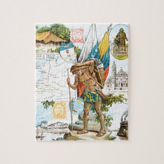 Puzzle Dessin vintage : La Colombie et l'Equateur (Vertical)