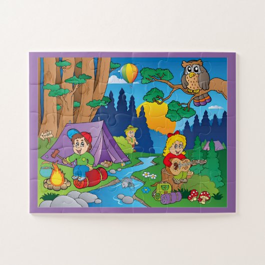 Puzzle Dessins amusants Camping (Horizontal)