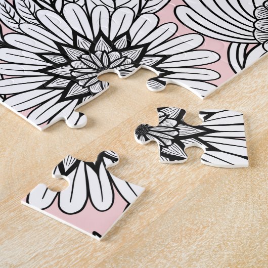 Puzzle Dessins floraux roses modernes (Côté)