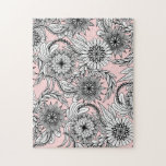 Puzzle Dessins floraux roses modernes<br><div class="desc">Moderne, artistique, girly et joli noir et blanc, vous êtes sur motif d’illustration feuille et floral sur un arrière - plan rose roux. ***REMARQUE IMPORTANTE DE CONCEPTION : Pour toute demande de conception personnalisée, comme les demandes de produit assorties, les changements de couleur, les changements de placement ou toute autre...</div>