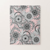 Puzzle Dessins floraux roses modernes (Vertical)