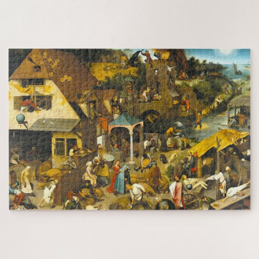 Puzzle Détaillé Pieter Brueghel "Dutch Proverbs" 1559, (Horizontal)