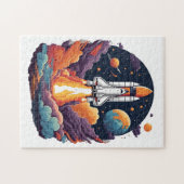 Puzzle détails lancement de fusée, perdu dans la galaxie (Horizontal)