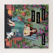 Puzzle Détendez-vous avec café, chats et Plantes (Horizontal)