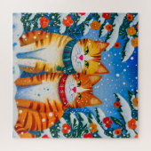 Puzzle Deux adorables chats orange et blanc (Horizontal)