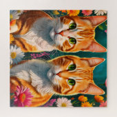 Puzzle Deux adorables chats roux tabby (Horizontal)