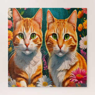 Puzzle Deux adorables chats roux tabby