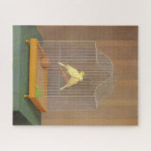 Puzzle Deux Canaries en cage (par Antonio Donghi) (Horizontal)