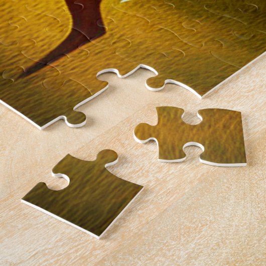 Puzzle Deux cerfs dans une forêt d'automne / Bois (Côté)