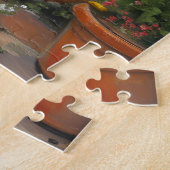 Puzzle Deux chats charmants assis sur des marches (Côté)