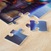 Puzzle Deux chats d'astronautes Neon éclaire les chats co (Côté)