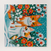 Puzzle Deux chats joyeux (Horizontal)