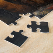 Puzzle Deux chats roux assis devant une fenêtre (Côté)
