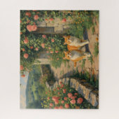 Puzzle Deux chats roux marchant le long d'un chemin (Vertical)