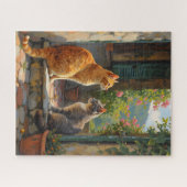 Puzzle Deux chats sur les marches (Horizontal)
