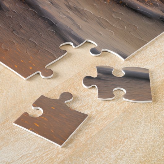 Puzzle Deux chevaux courant sur la plage au coucher du so (Côté)
