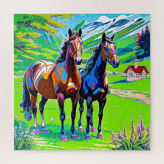 Puzzle Deux chevaux enchanteurs (Vertical)