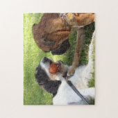 Puzzle deux chiens en jeu (Vertical)
