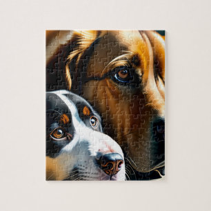Puzzle Deux chiens mignons