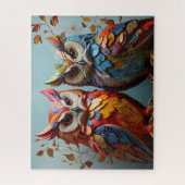 Puzzle Deux Chouettes colorées (Vertical)
