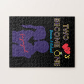 Puzzle Deux cœurs engagés deviennent un (Horizontal)