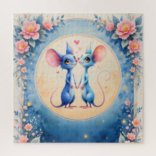 Puzzle Deux cœurs, un amour – Les Souris de Mariage.