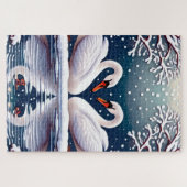 Puzzle Deux élégants cygnes blancs (Horizontal)