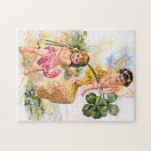 Puzzle Deux enfants avec du charme de papillon (Horizontal)