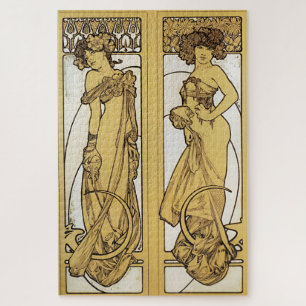 Puzzle Deux femmes debout par Alphonse Mucha