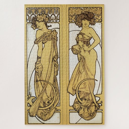 Puzzle Deux femmes debout par Alphonse Mucha (Vertical)