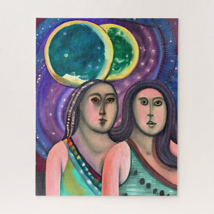 Puzzle Deux femmes sous la lune
