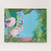 Puzzle Deux Flamants roses dans un cadre tropical Personn (Horizontal)