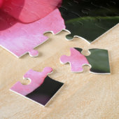 Puzzle deux fleurs roses roses chaudes. (Côté)